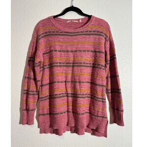 Soft Surroundings Size S Pink Lisabetta Striped Sweater Pullover Knit Cozy